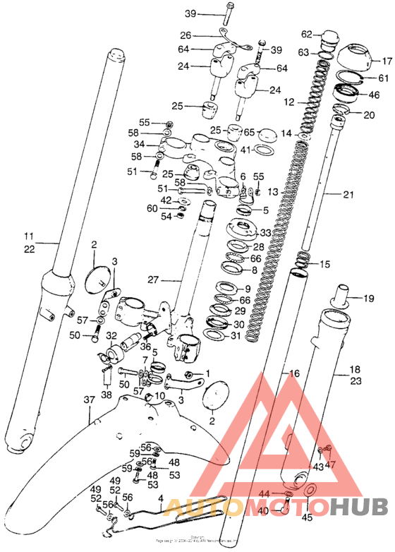 Steering stem + front fender + front fork
