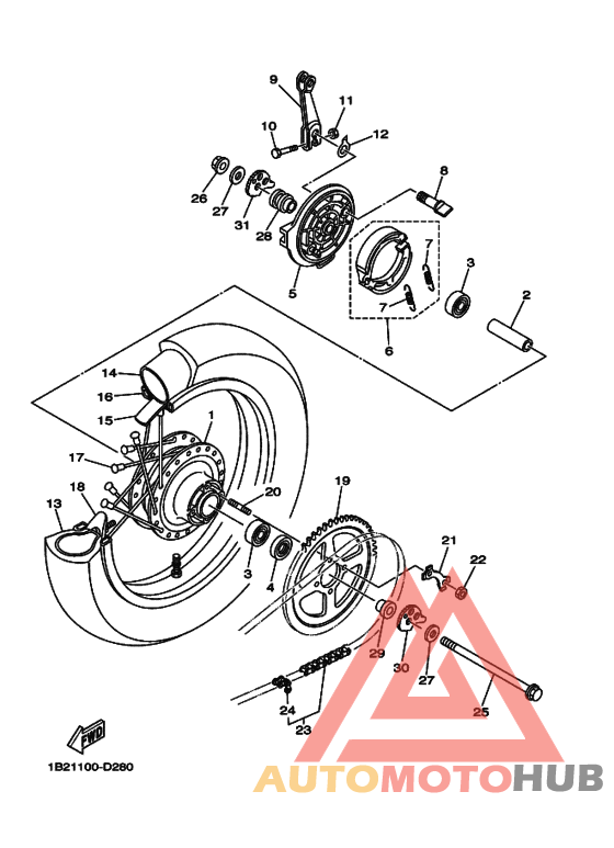Rear wheel complete assy