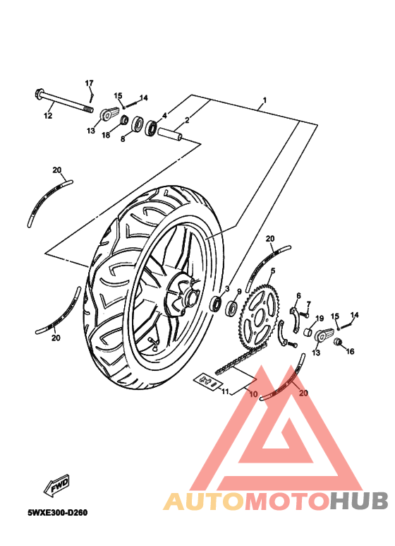 Rear wheel complete assy