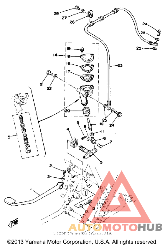 Brake pedal - rear master cylinder