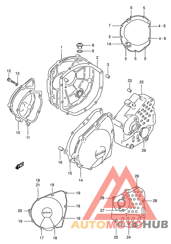 Crankcase cover ass`y  (v