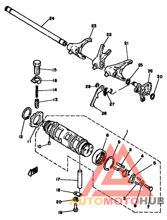 Shift cam. fork
