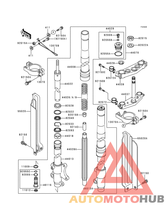 Front fork(1/2)(kdx250-d1)