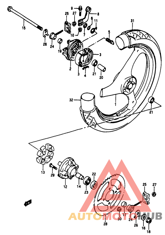 Rear wheel complete assy