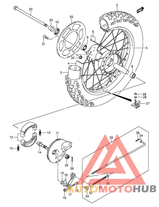 Rear wheel complete assy
