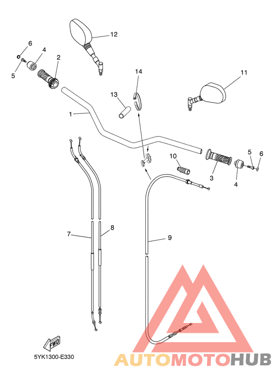 Steering handle & cable