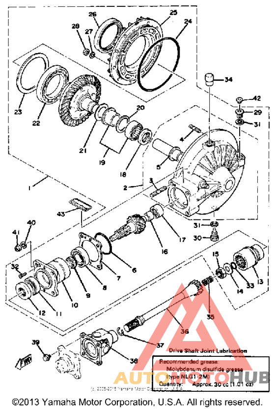Final drive gear-drive shaft