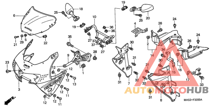 Upper cowling assy