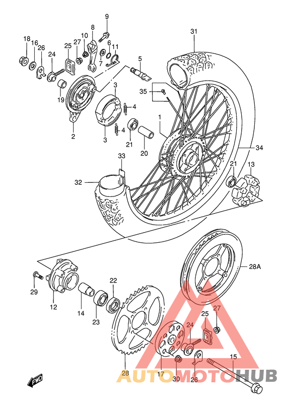 Rear wheel complete assy