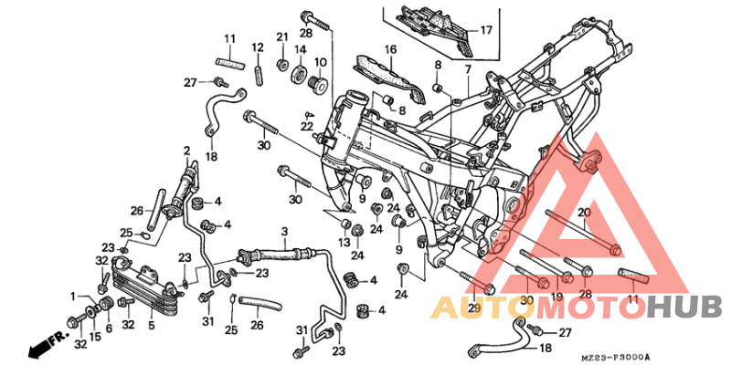 Frame body/oil cooler
