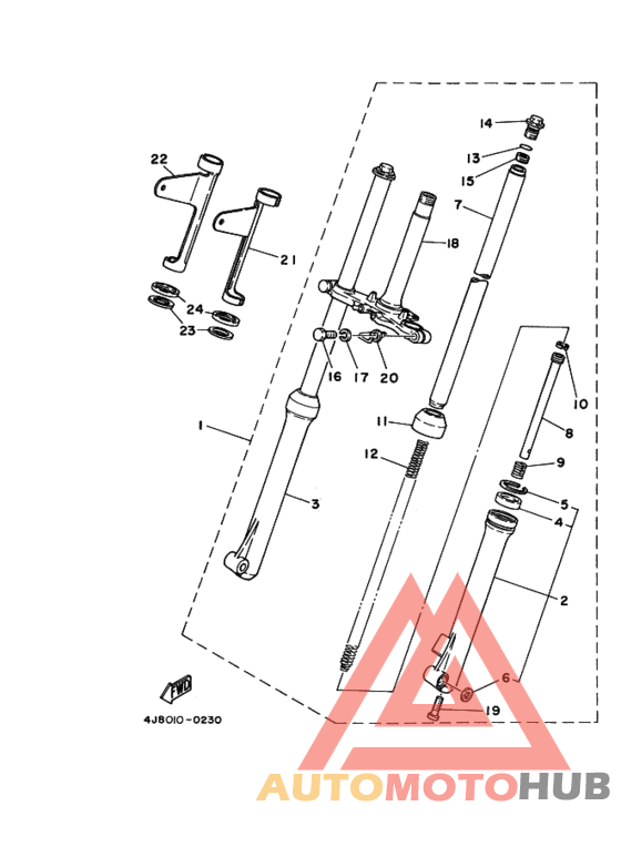 Front fork assy(ur silv