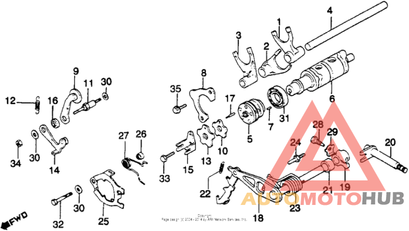 Shift drum + shift fork 82