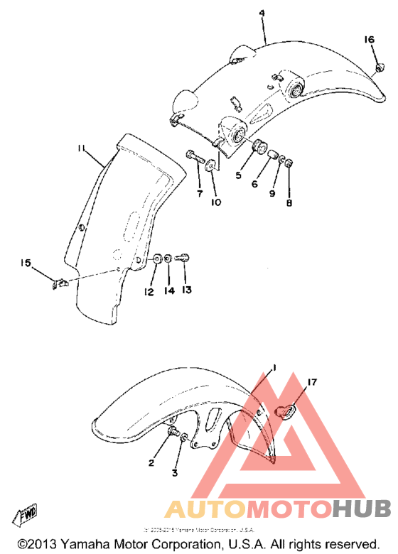 Front fender-rear fender