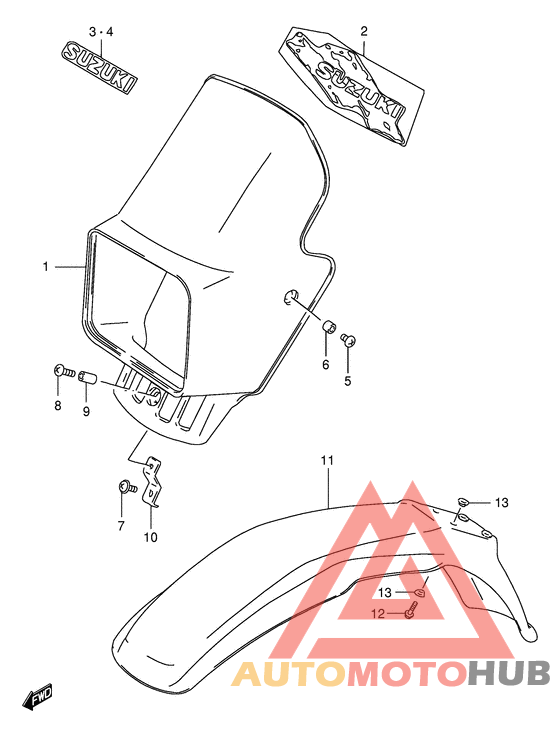 Headlamp cover  front fender