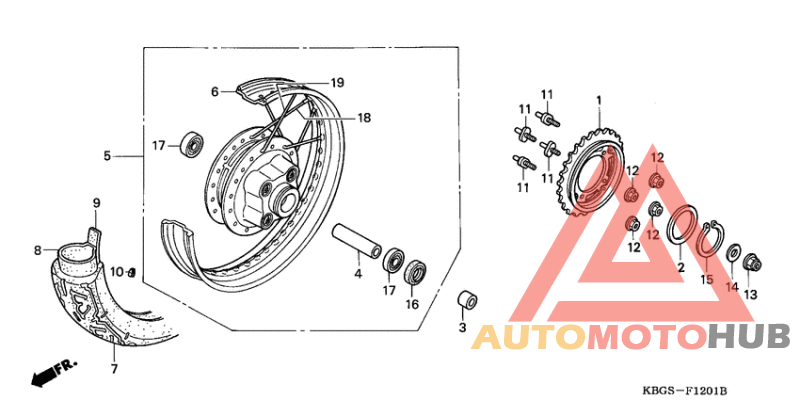 Rear wheel complete assy