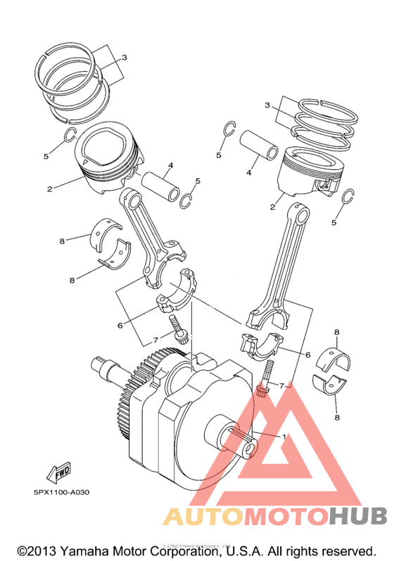 Коленчатый вал и Поршень