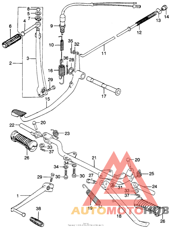 Main stand + step bar + change pedal