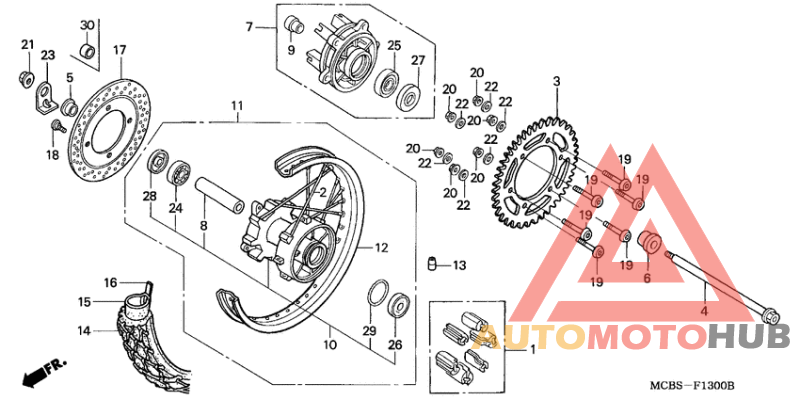 Rear wheel complete assy