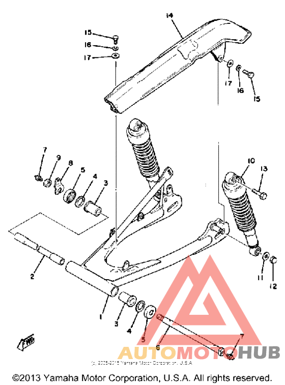 Rear arm - rear cushion - chain case