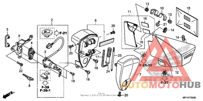 Side cover + tools + combination switch