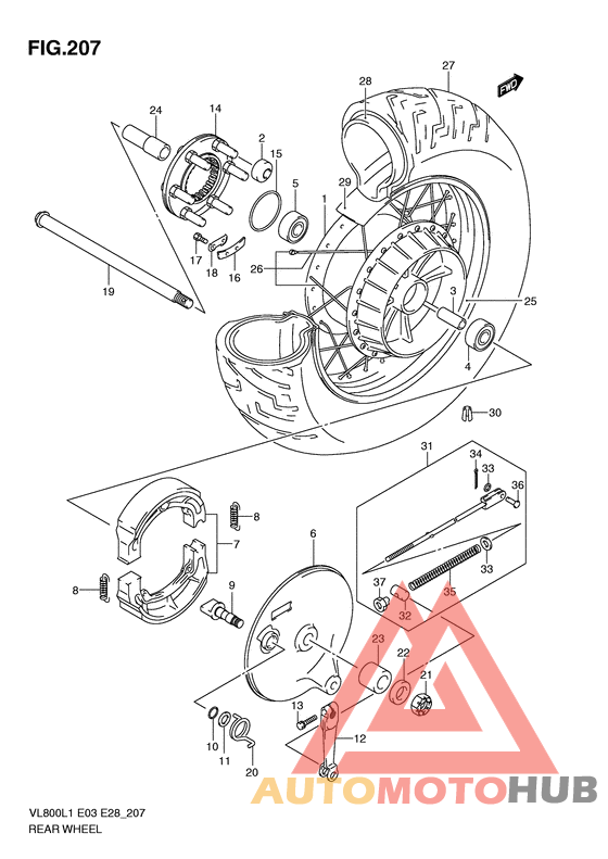 Rear wheel complete assy