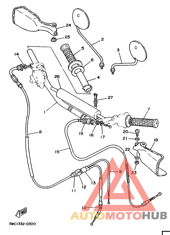 Steering handle. cable