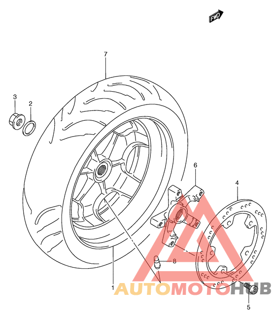 Rear wheel complete assy