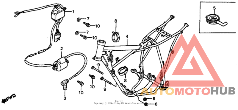 Frame + ignition coil 82