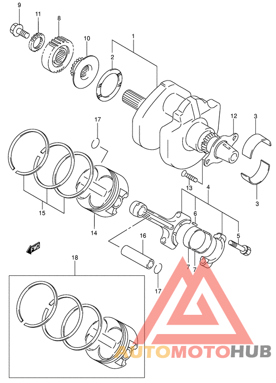 Вал коленчатый