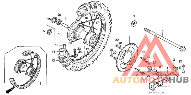 Rear wheel complete assy