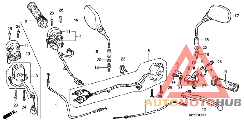 Handle lever/switch/cable