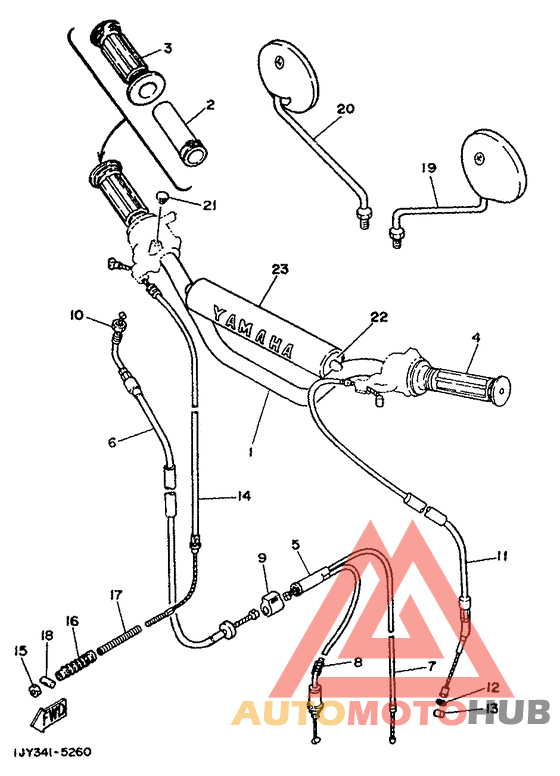 Steering handle. cable