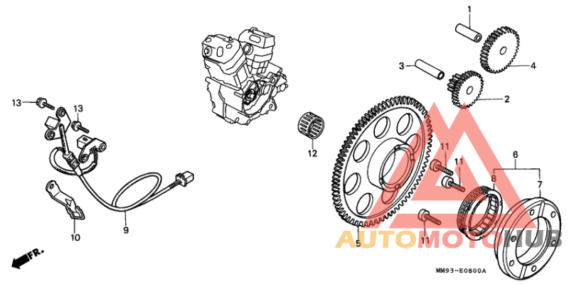 Pulse generator/ starting clutch