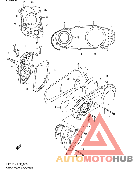 Crankcase cover ass`y  (v