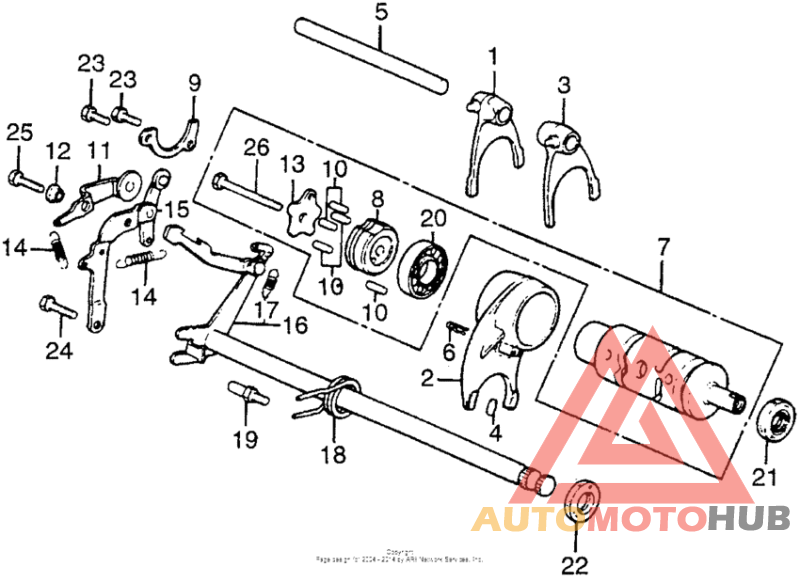 Shift drums + shift fork