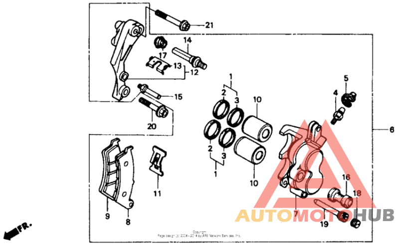 Fr. brake caliper 88-92