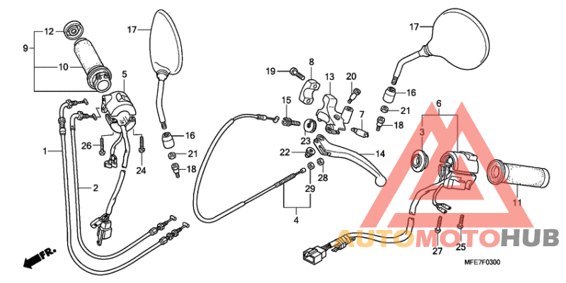 Handle lever/switch/cable