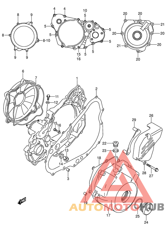 Crankcase cover ass`y  (v