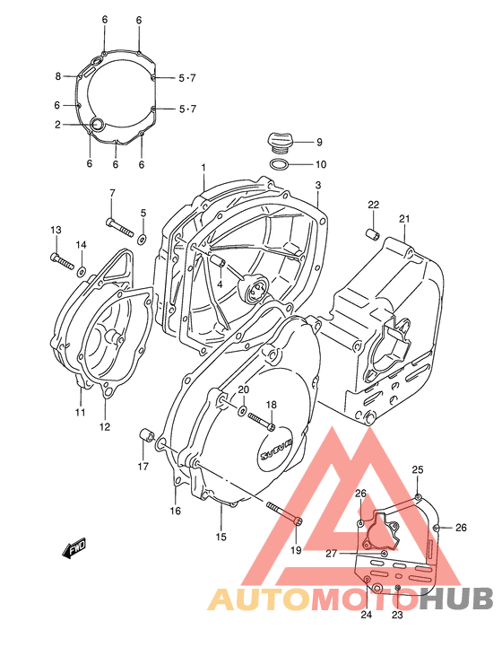 Crankcase cover ass`y  (v