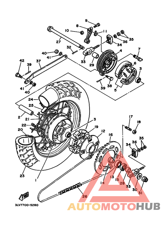 Rear wheel complete assy