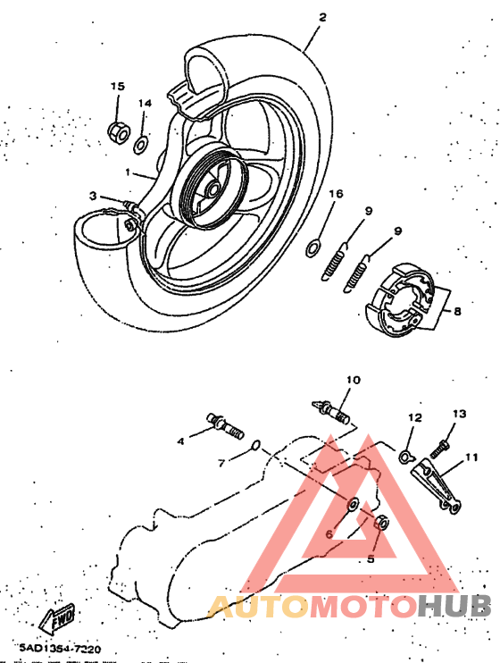 Rear wheel complete assy