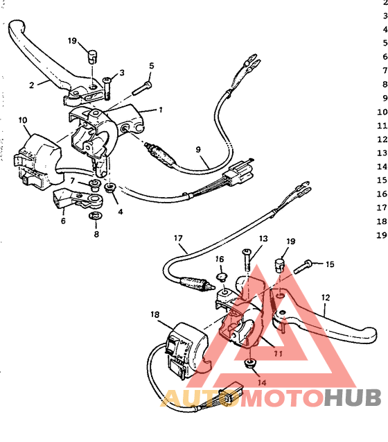 Handle switch. lever