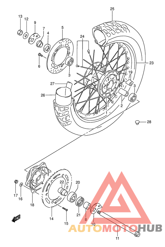Rear wheel complete assy