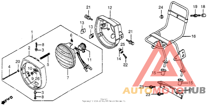 Headlight front carrier