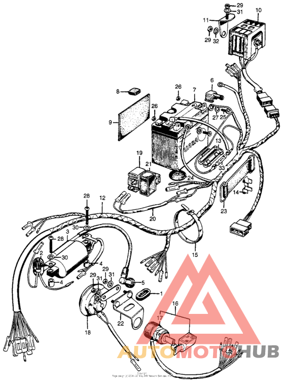 Wire harness + battery