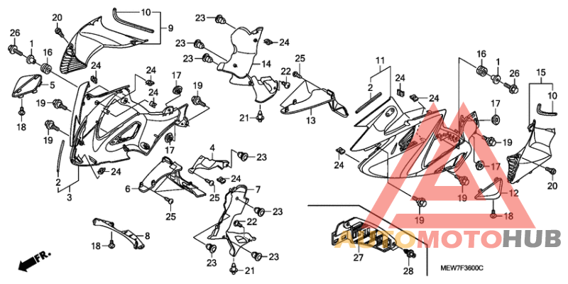 Обтекатель средняя часть
