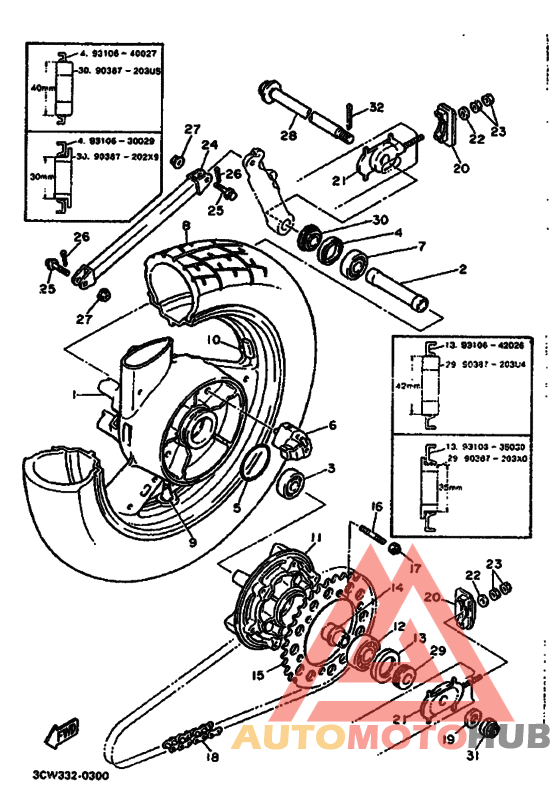 Rear wheel complete assy