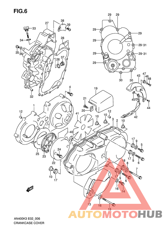 Crankcase cover ass`y  (v