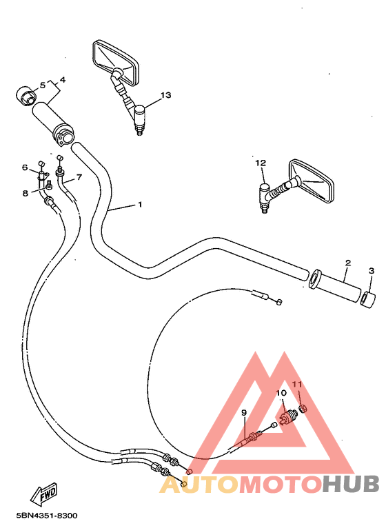Steering handle. cable