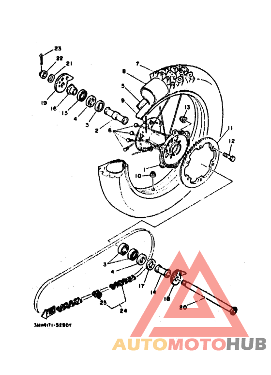 Rear wheel complete assy